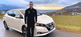 Ο οδηγός της Nissan Formula E, Sébastien Buemi και το Nissan LEAF